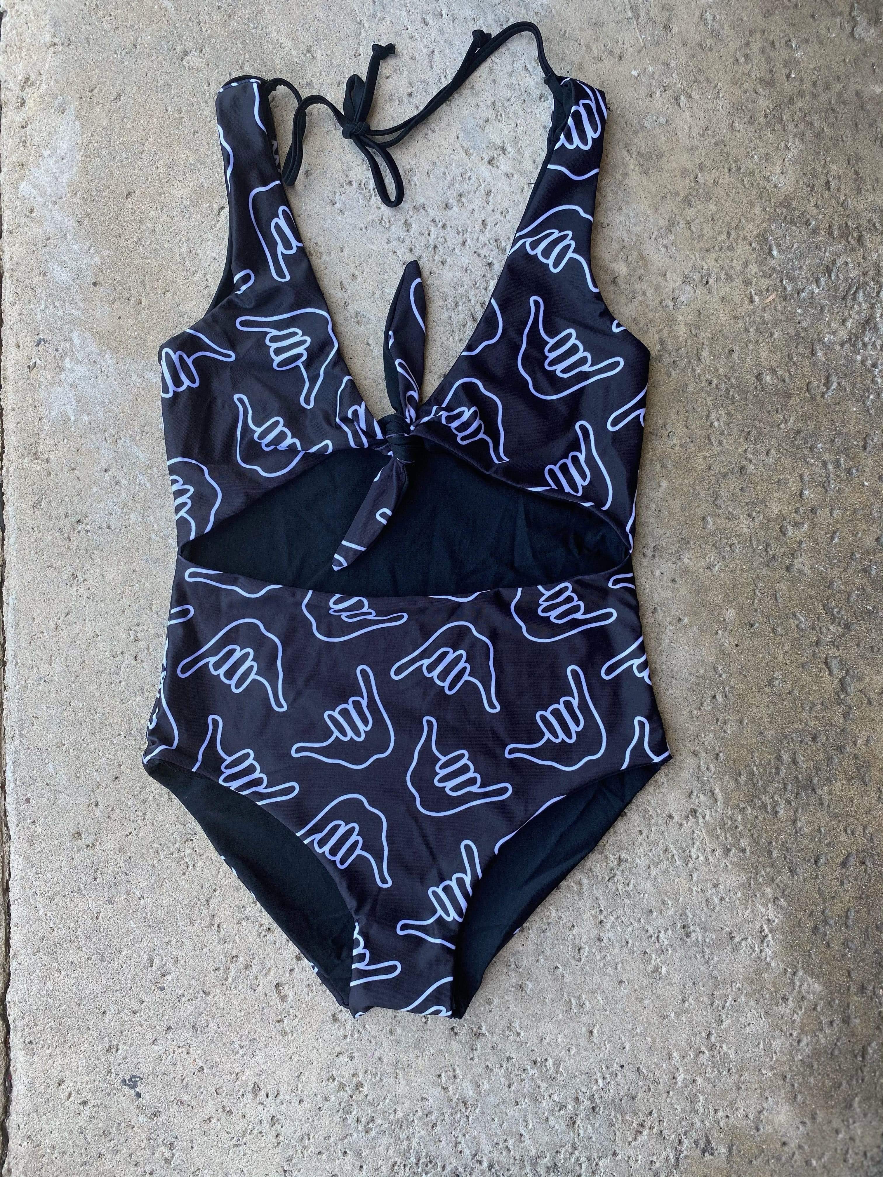 Women's Cutout One Piece in Black Shaka - OF ONE SEA