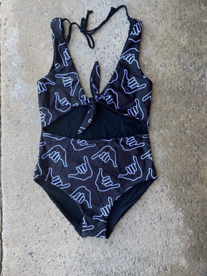 Women's Cutout One Piece in Black Shaka