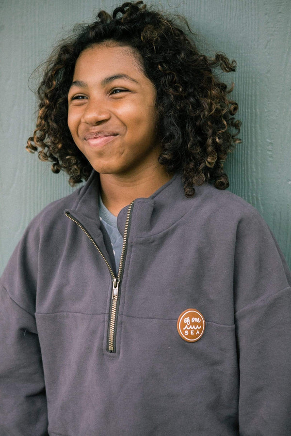 Adult Asphalt Half-Zip Pullover - OF ONE SEA