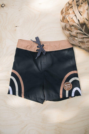 Kid’s Townshorts in Black Lava Rainbow Arches