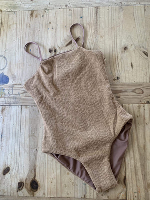 Girl's Strappy One Piece in Camel Texture