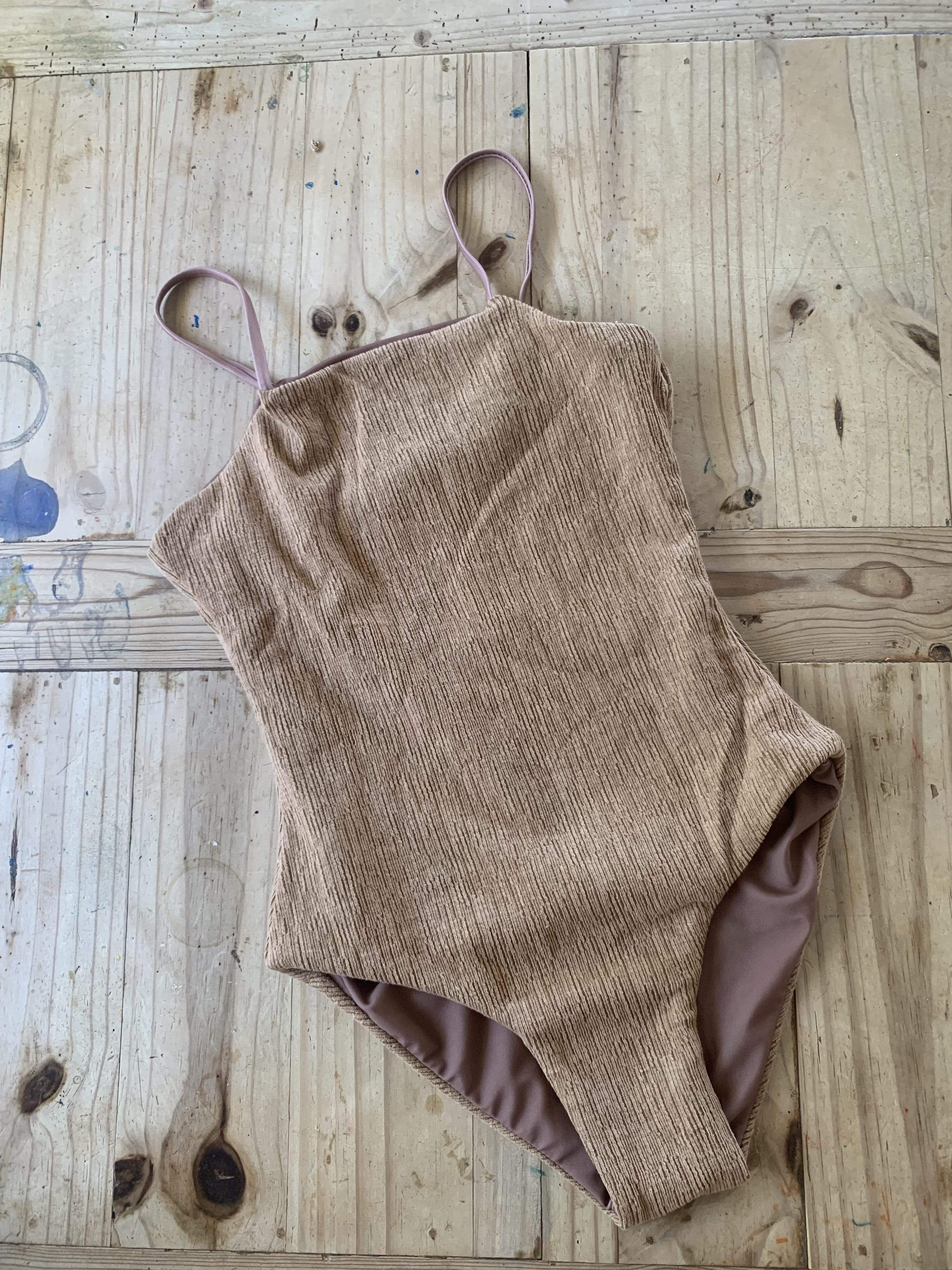 Girl's Strappy One Piece in Camel Texture - OF ONE SEA