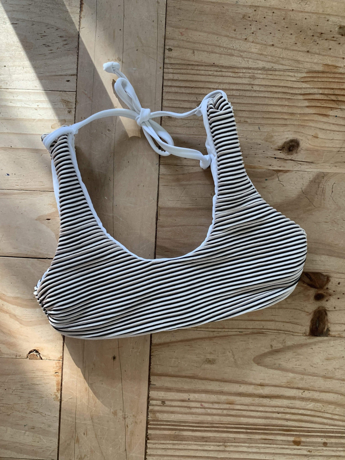 Girl's Bikini Separates in Ivory Ribbed