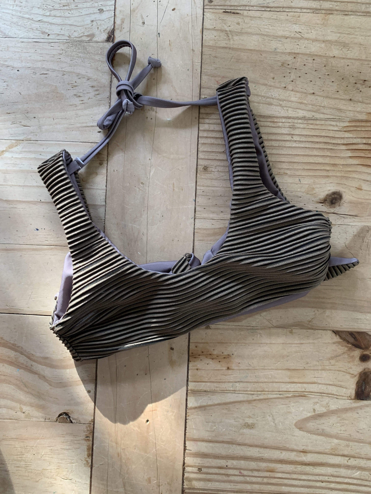 Girl's Bikini Separates in Olive Ribbed