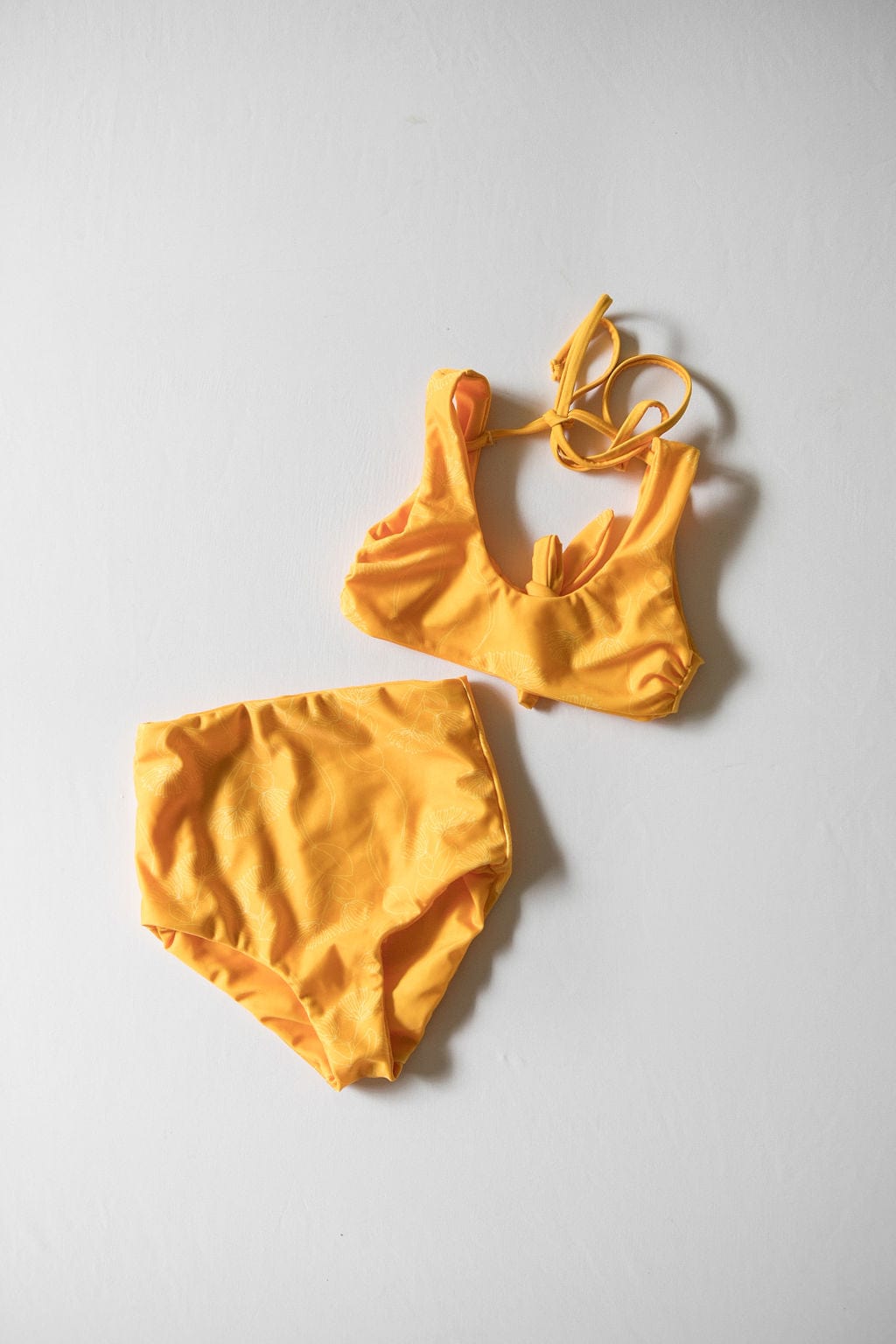 Girl's Bikini Separates in Yellow Ohia Print - OF ONE SEA