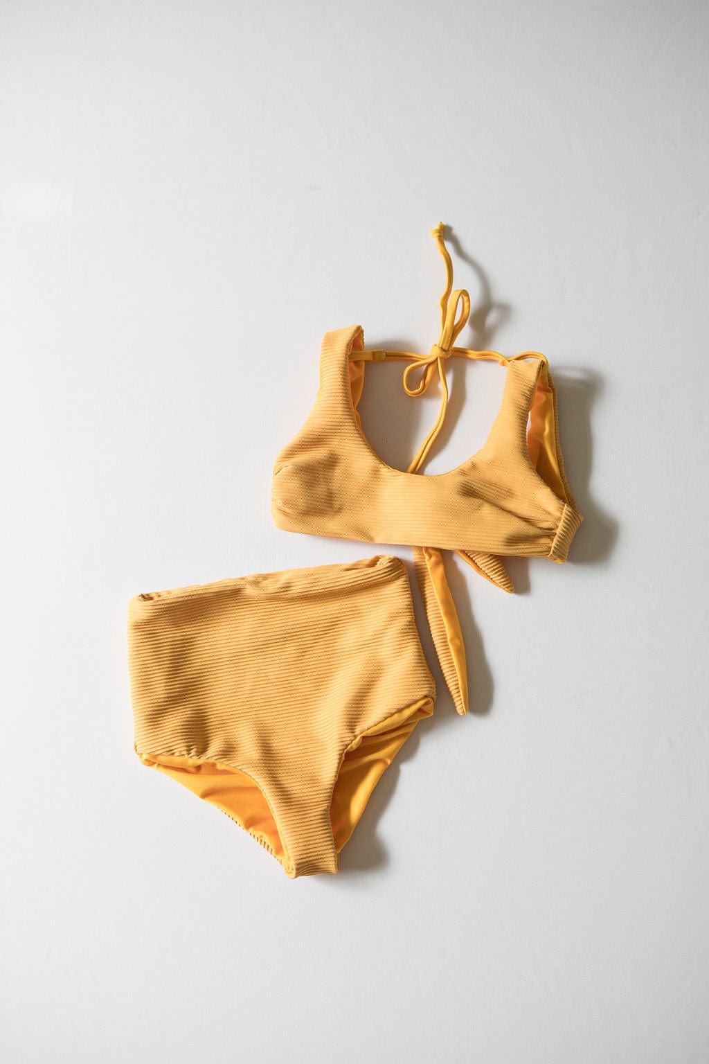 Girl's Bikini Separates in Yellow Ribbed