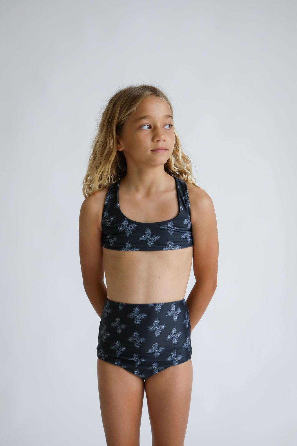 Girl's Bikini Separates in Black Breadfruit Bandana