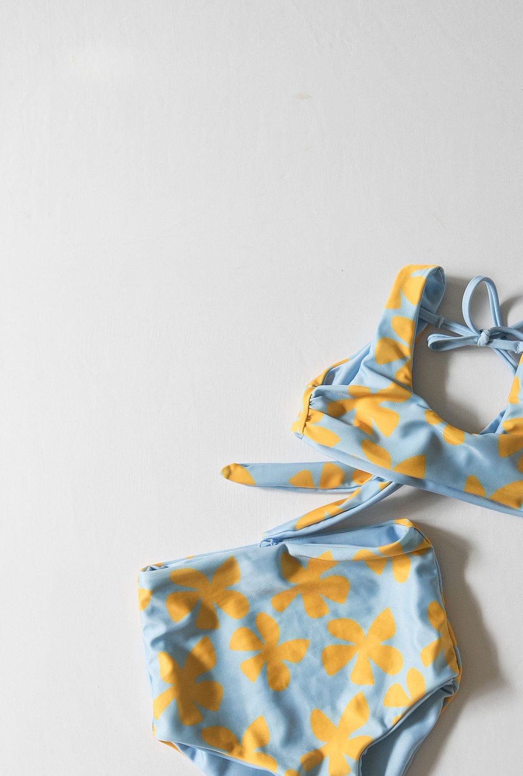 Girl's Bikini Separates in Light Blue Plumeria