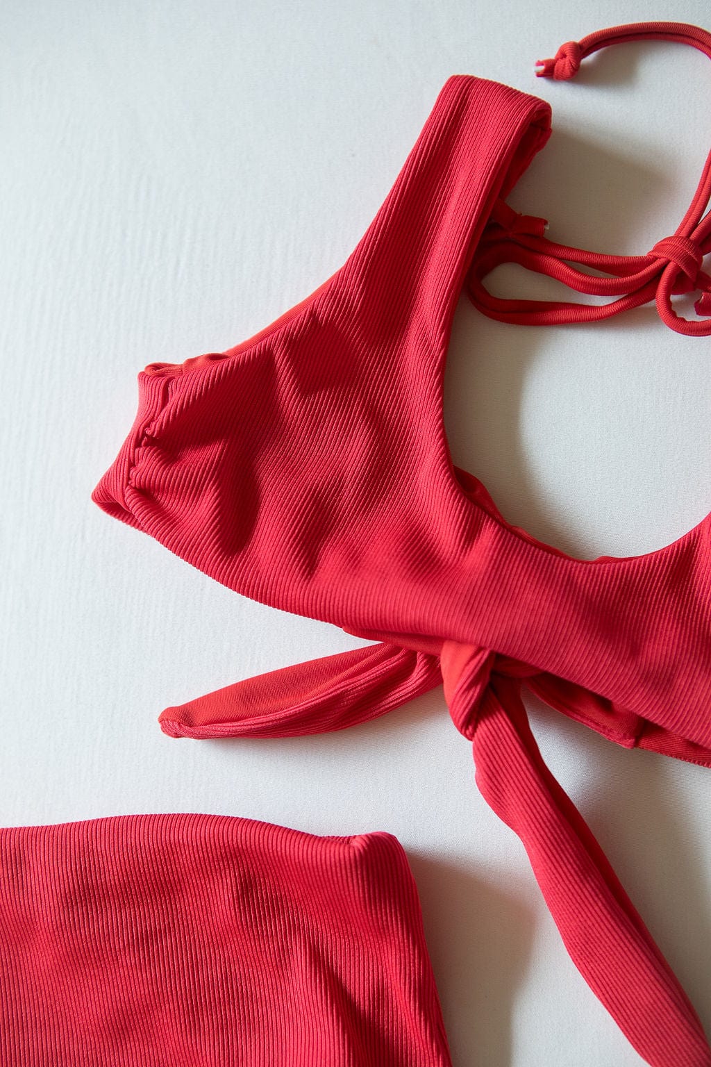 Girl's Bikini Separates in Red Ribbed OF ONE SEA
