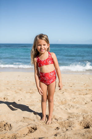 Girl's Bikini Separates in Red Shaka