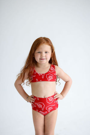 Girl's Bikini Separates in Red Shaka