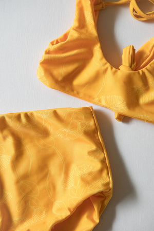 Girl's Bikini Separates in Yellow Ohia Print