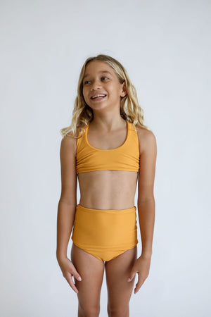 Girl's Bikini Separates in Yellow Ribbed