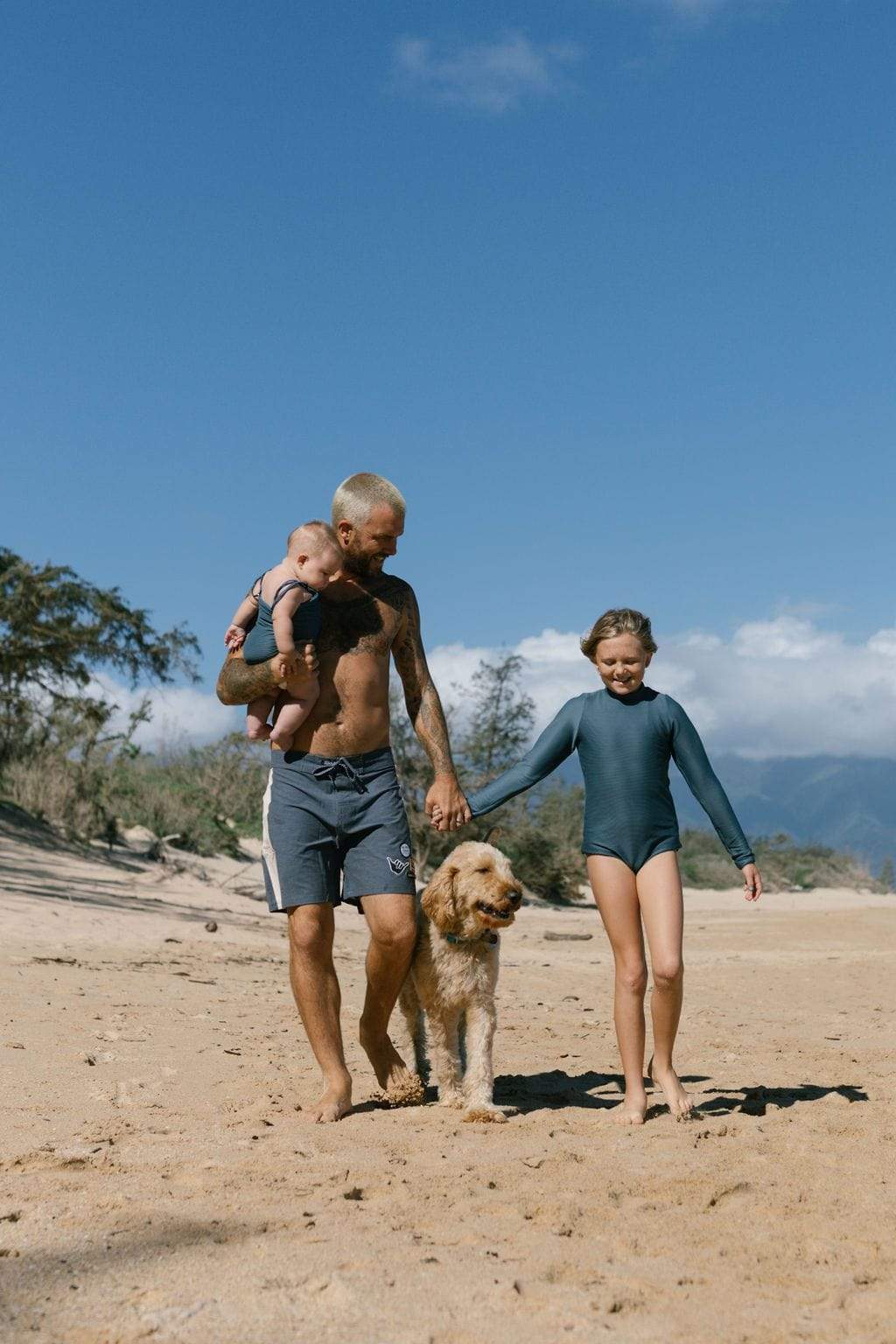 Girl's Long Sleeve Zip Up in Steel Blue Ribbed