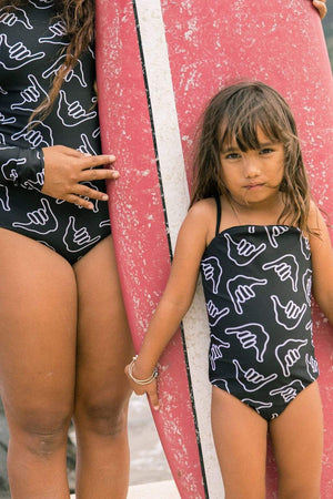 Girl's Strappy One Piece in Black Shaka