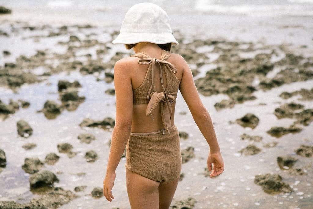 Girl's Bikini Separates in Camel Texture