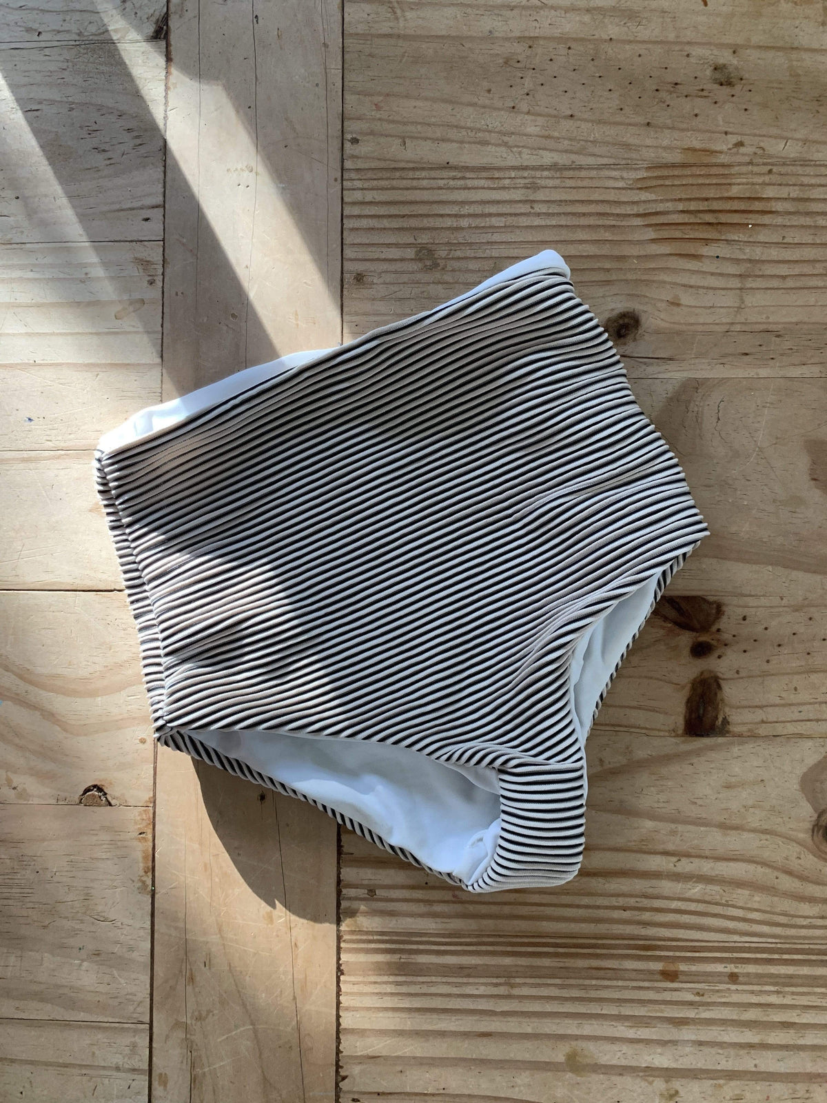 Girl's Bikini Separates in Ivory Ribbed