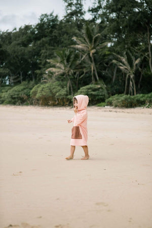Kid’s Hooded Poncho Towel in Pink