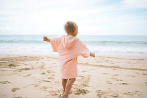 Kid’s Hooded Poncho Towel in Pink
