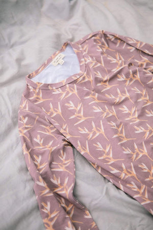 Kid’s Long Sleeve Pajama Set in Torch Ginger Dusty Mauve