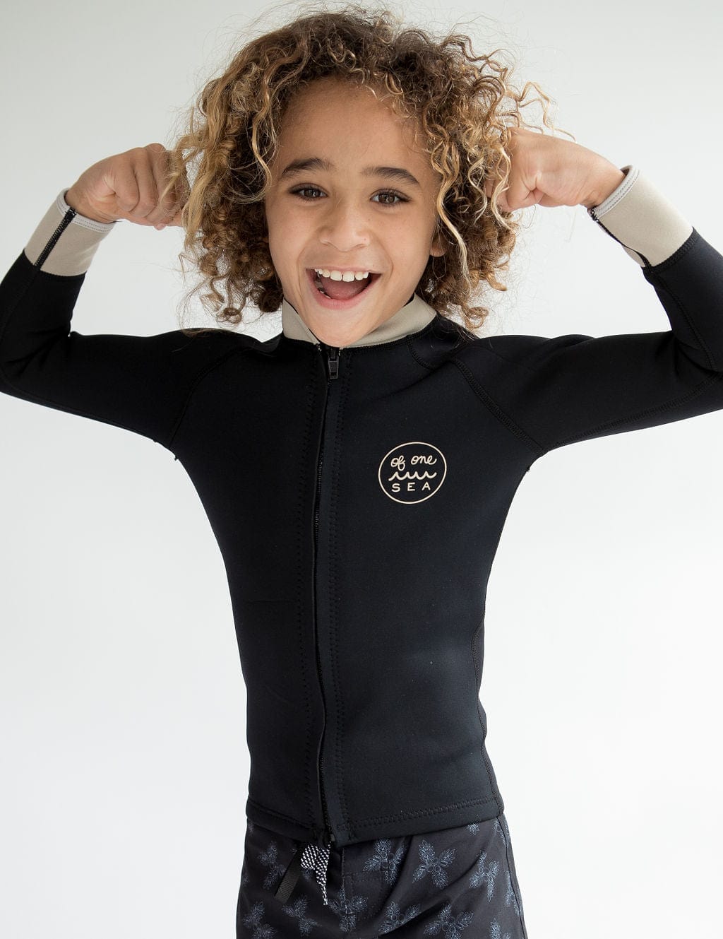 Kid's Natural Rubber Wetsuit in Long Sleeve Top OF ONE SEA