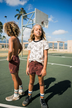 Kid's Organic Shaka Tee in Creme