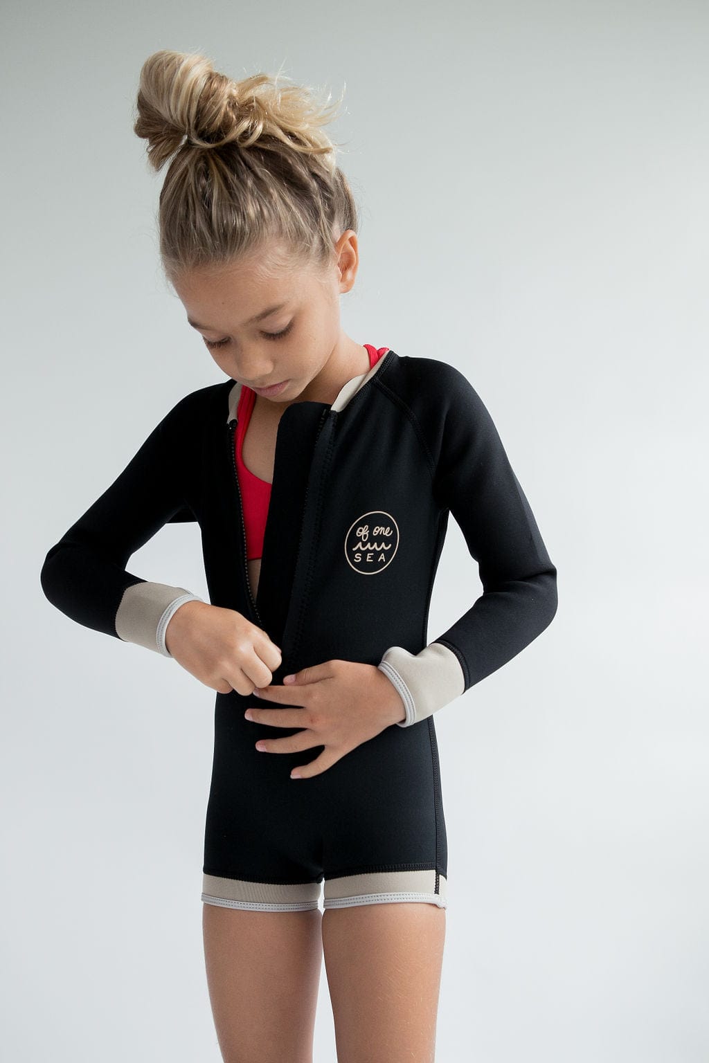 Kid s Natural Rubber Wetsuit in Long Sleeve Spring Suit OF ONE SEA