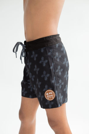 Kid's Townshorts in Black Breadfruit Bandana - OF ONE SEA