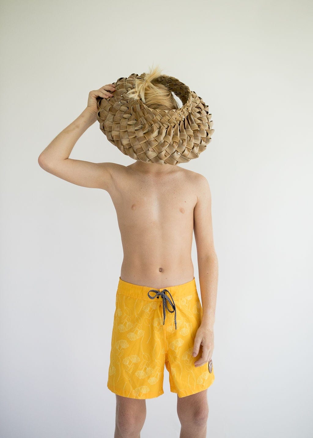 WDS （BE YOUTH TOWN）Beach Shorts M Yellow Kid's Townshorts in Yellow Ohia Print - OF ONE SEA