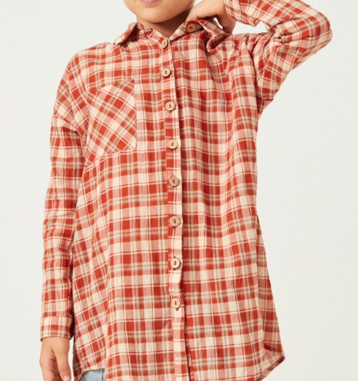 Girl’s Flannel in Rust