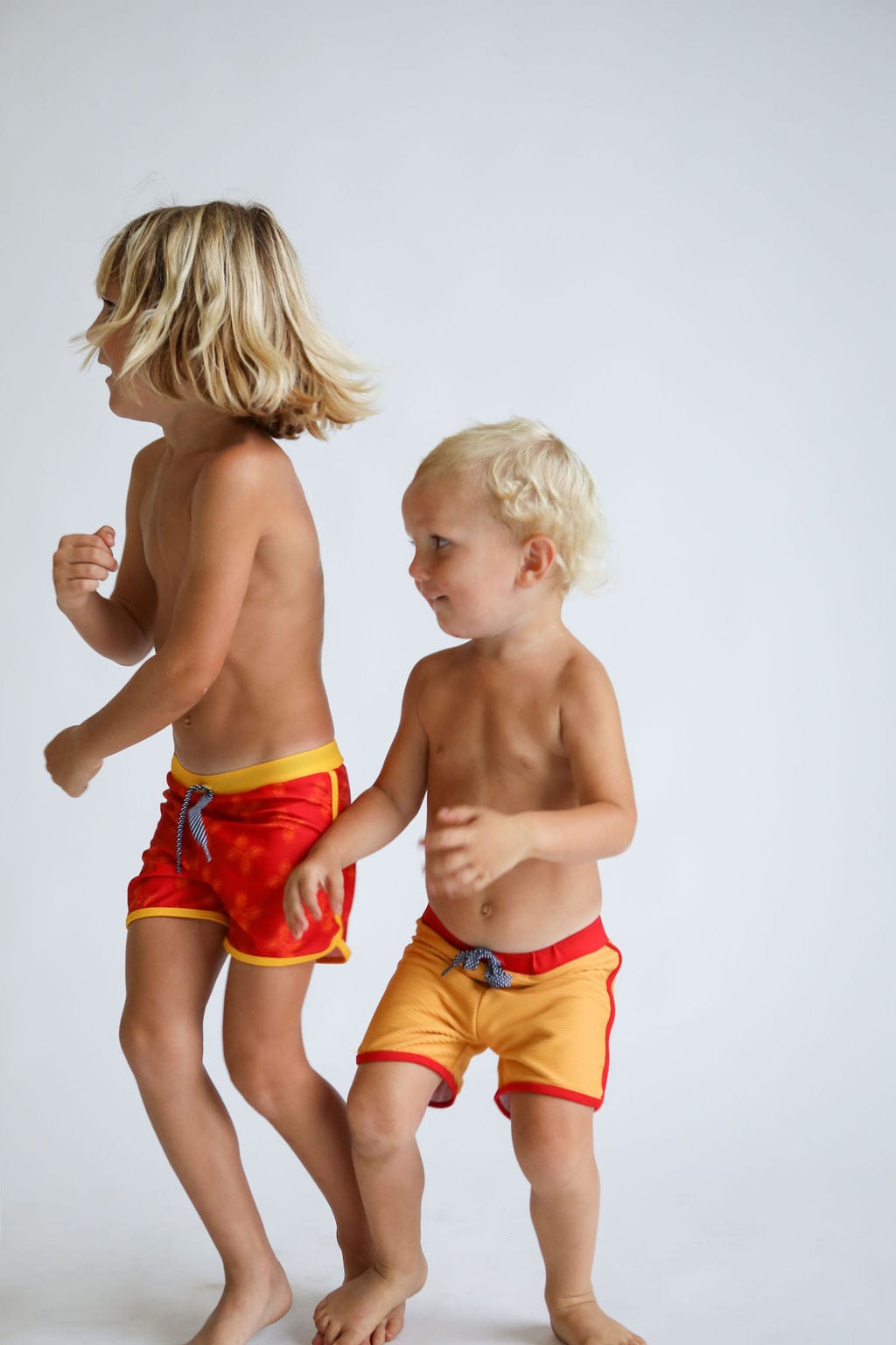 Toddler Soft Short for Swim in Yellow Ribbed